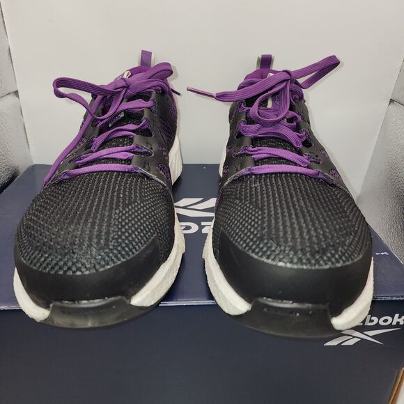 Reebok Fusion Flexweave Work Shoes Women 7.5 M BlackComposite Toe Missing Insole - Picture 9 of 16